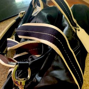 Black Canvas Coach Crossbody Handbag/Tote/Satchel